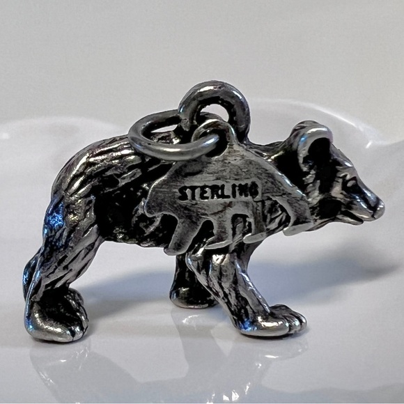 Vintage 3D Grizzly Bear Yellow Stone Sterling Silver 925 Charm - Picture 3 of 9